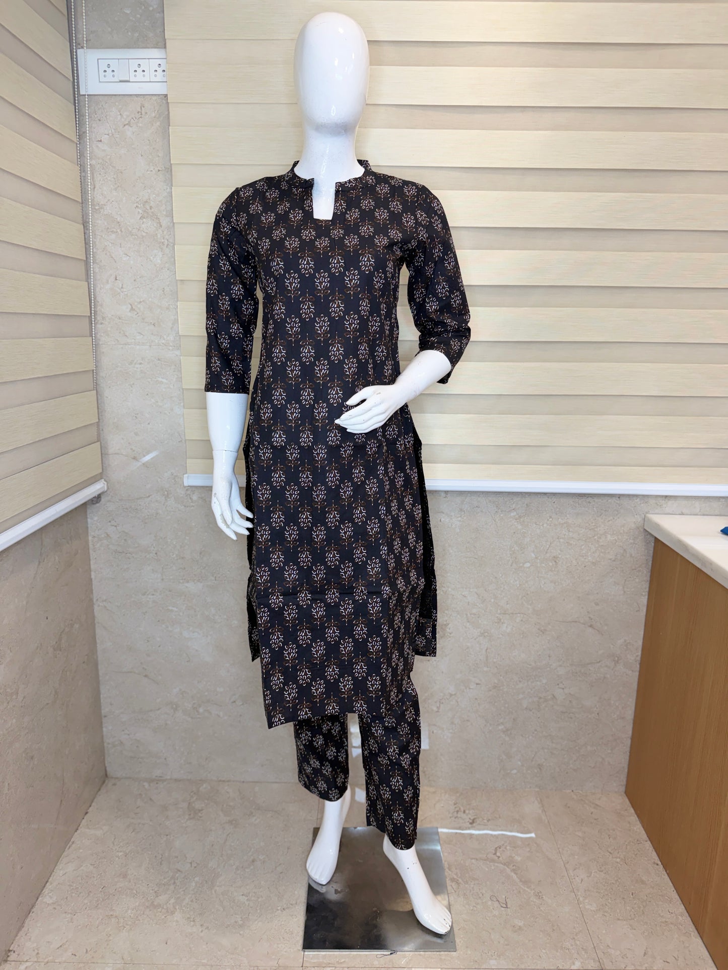 Charcoal Black with Floral Print Outdoor Wear Coords