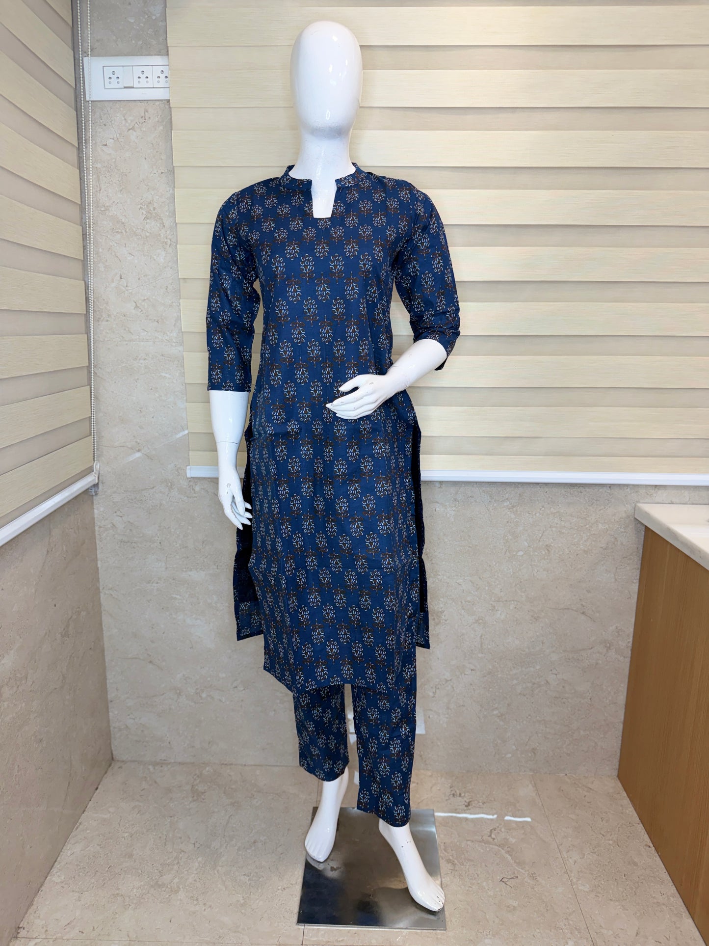 Steel Blue with Floral Print Outdoor Wear Coords