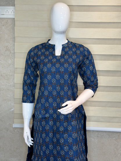 Steel Blue with Floral Print Outdoor Wear Coords