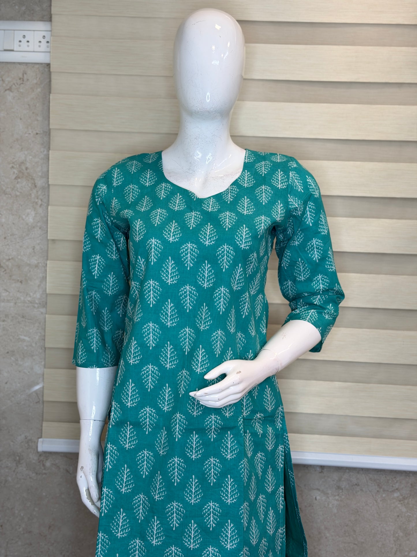 Sea Green with Leaf Print Outdoor Wear Coords