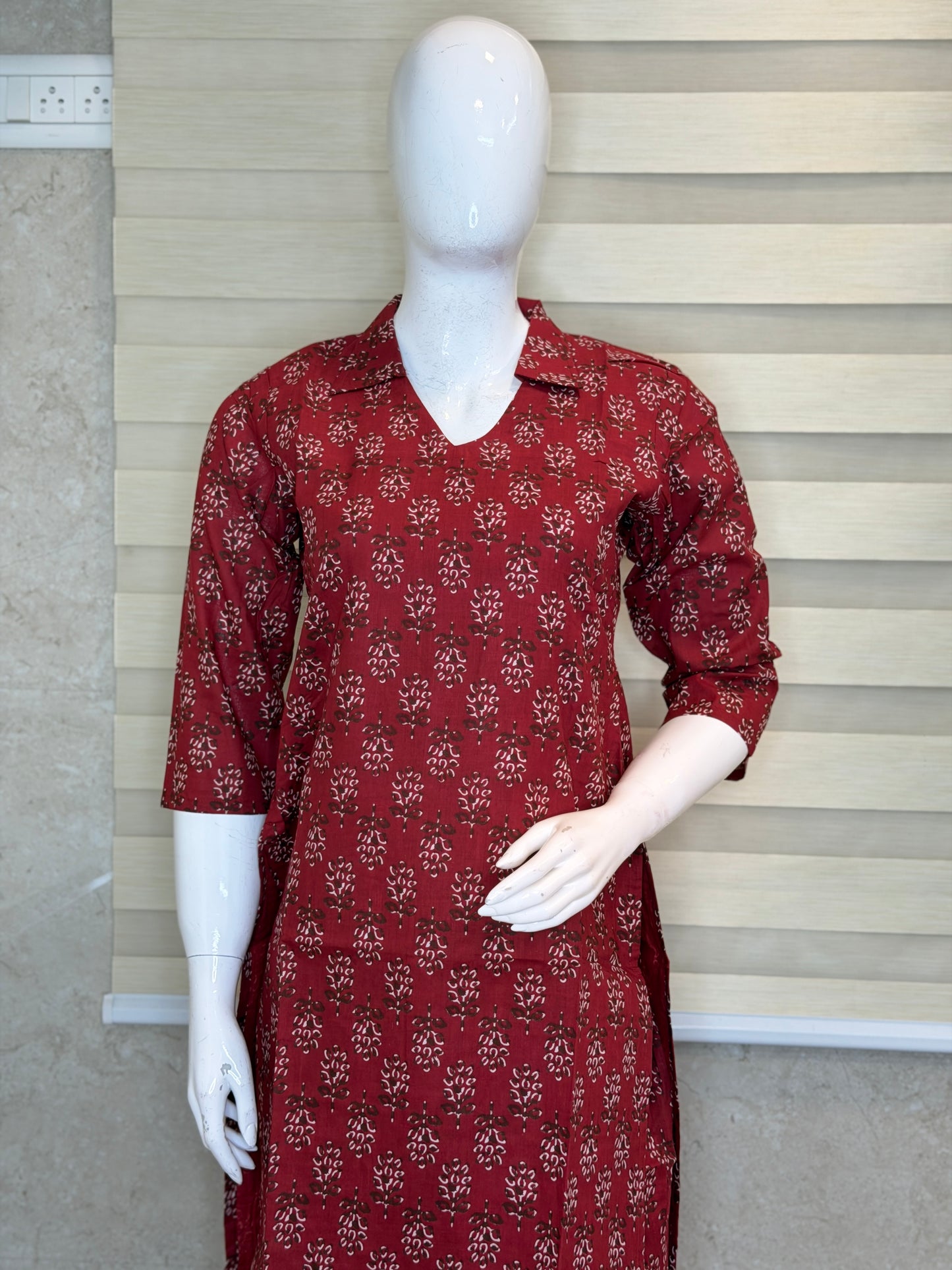 Maroon with Floral Print Outdoor Wear Coords