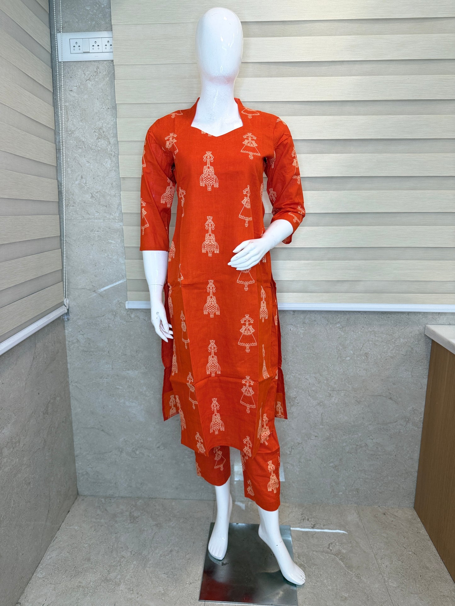 Orange with Tribal Print Outdoor Wear Coords