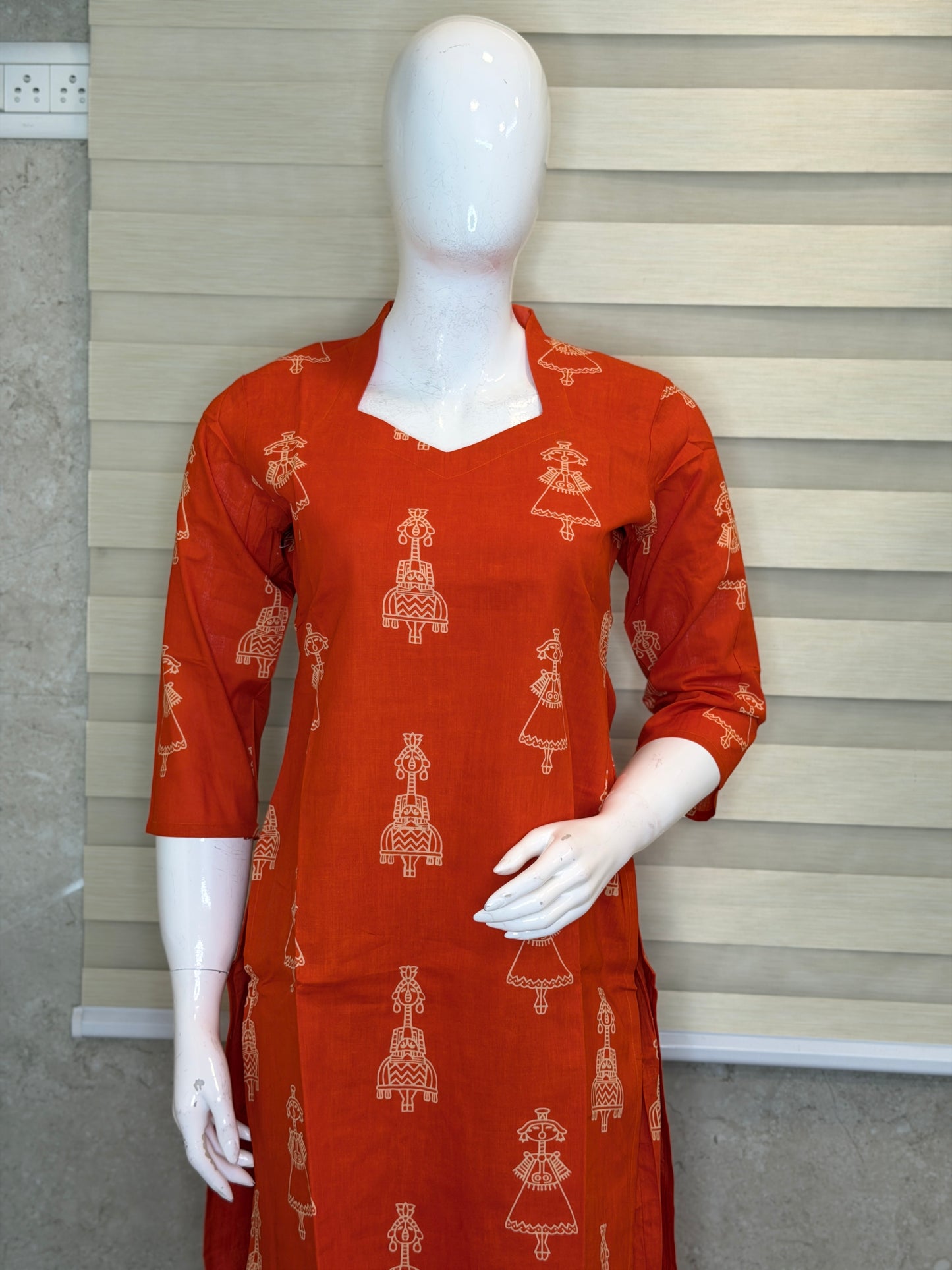 Orange with Tribal Print Outdoor Wear Coords