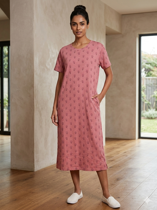 Dusty Pink Minnie Print Long Tunic