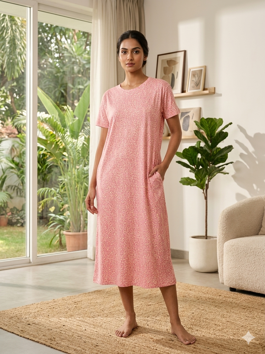 Pink Leopard Print Long Tunic