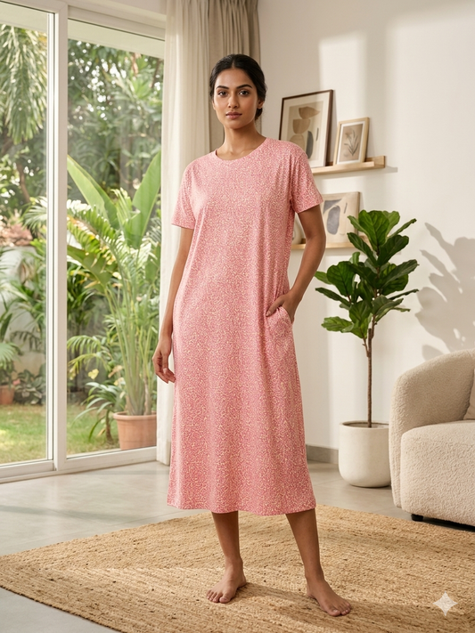 Pink Leopard Print Long Tunic