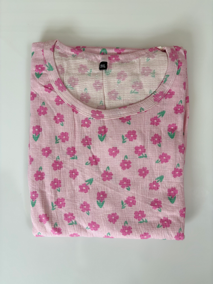 Light Pink Tiny Floral Print Crush Frock