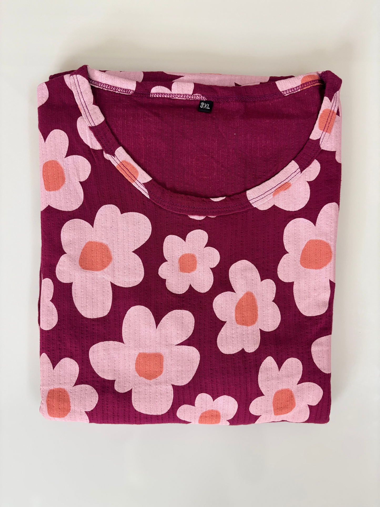 Wine Pink Floral Print Crush Frock