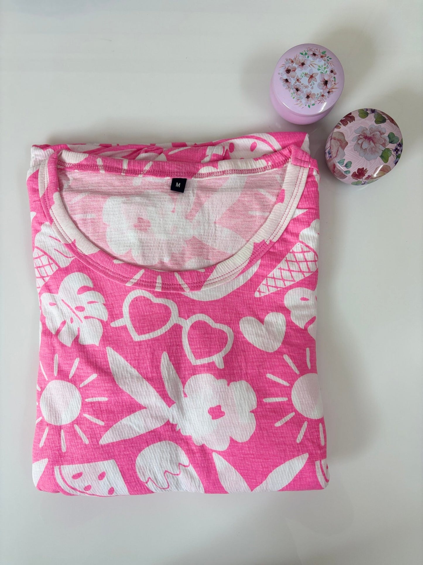 Crush Fabric Pink White Doodle Printed Maternity Maxi