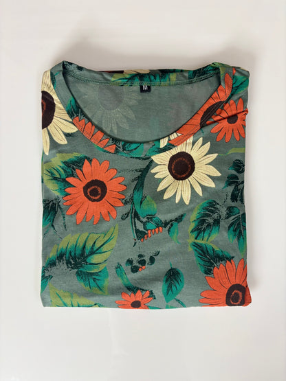 Sage Green Floral Print Maternity Feeding Maxi