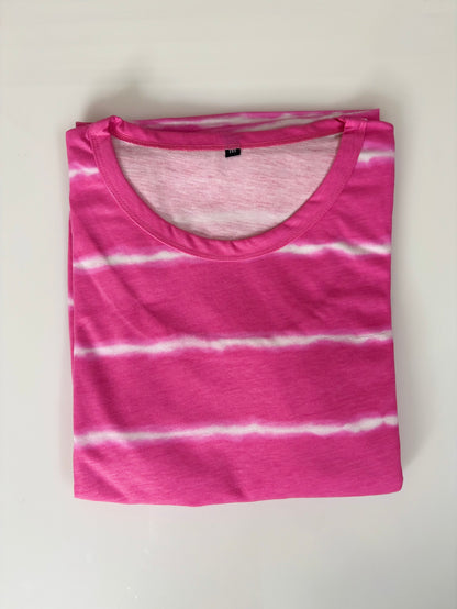 Pink Tie-Dye Print Maternity Feeding Maxi
