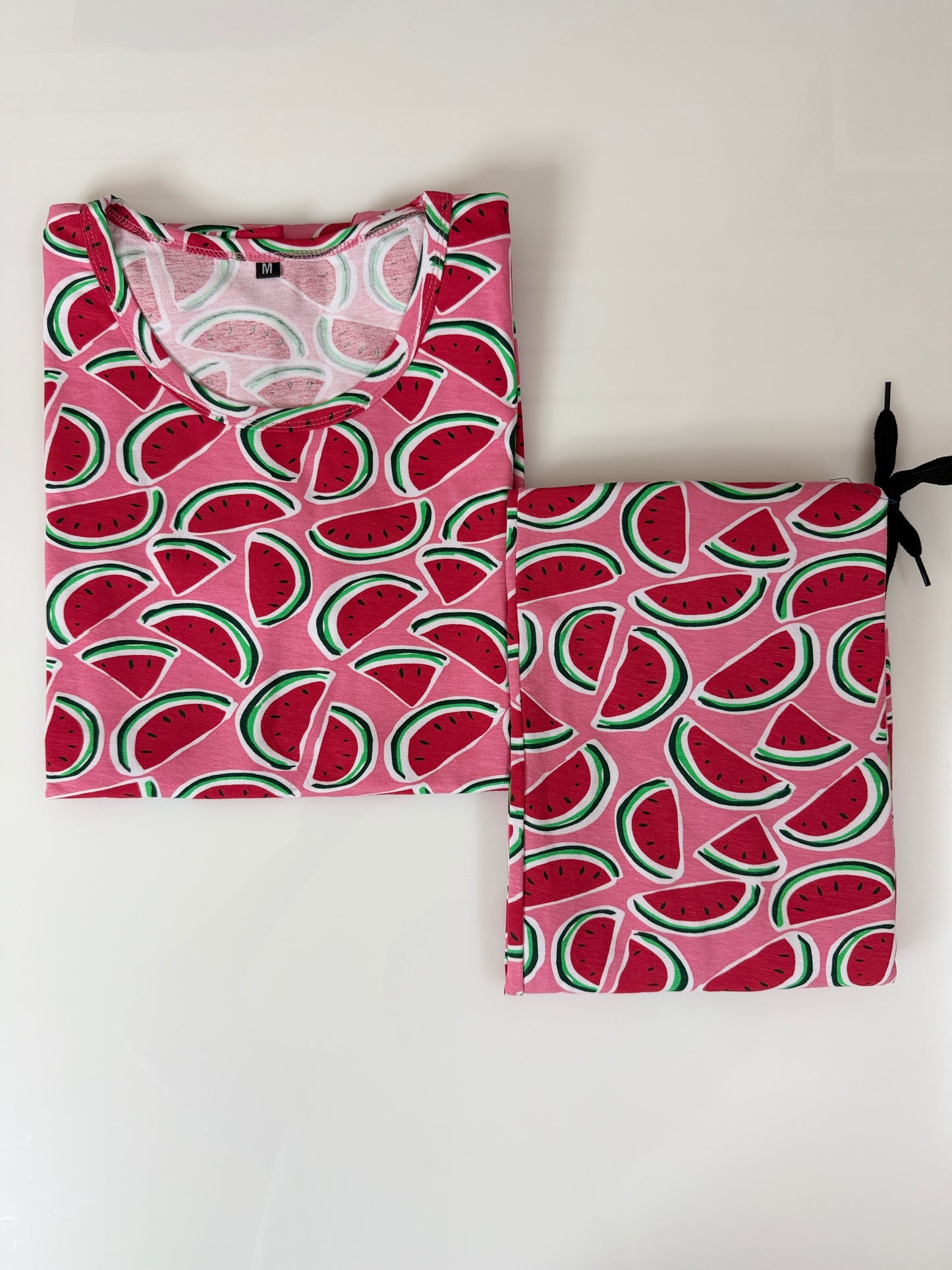 Pink with Watermelon Printed T-shirt with Combo Pant Set