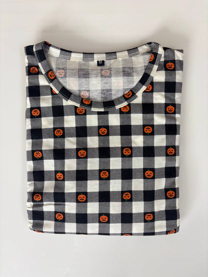 Black Checked Pumpkin Print Maternity Feeding Maxi