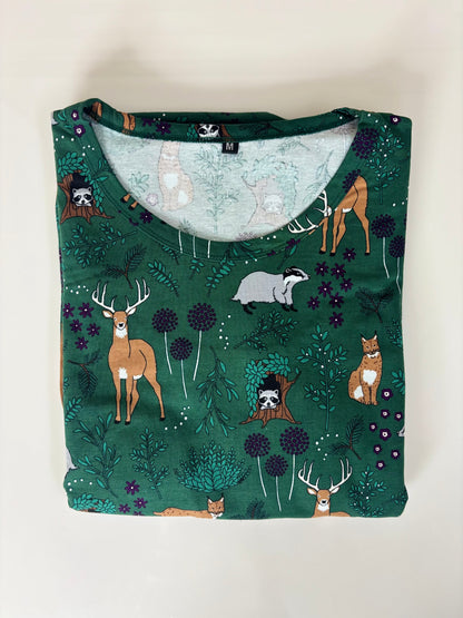 Green Forest Animal Print Maternity Feeding Maxi