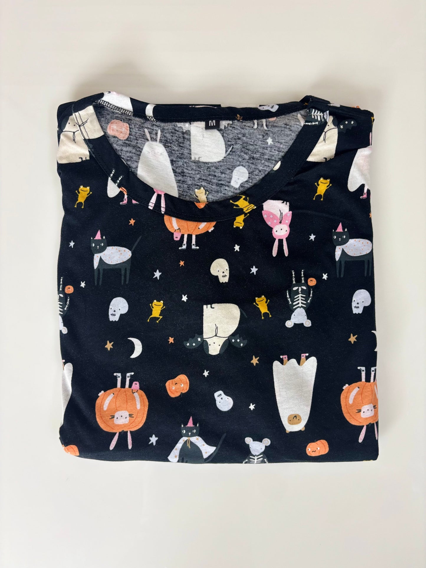 Black Halloween Print Maternity Feeding Maxi