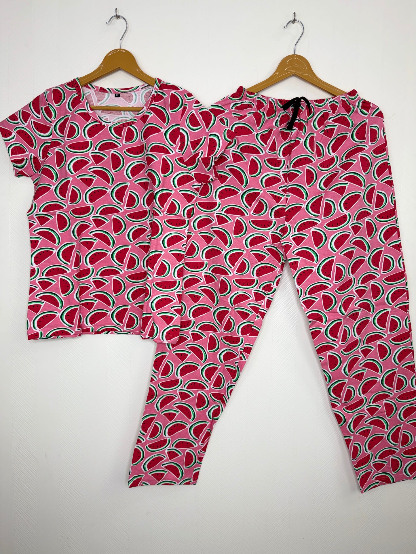 Pink with Watermelon Printed T-shirt with Combo Pant Set