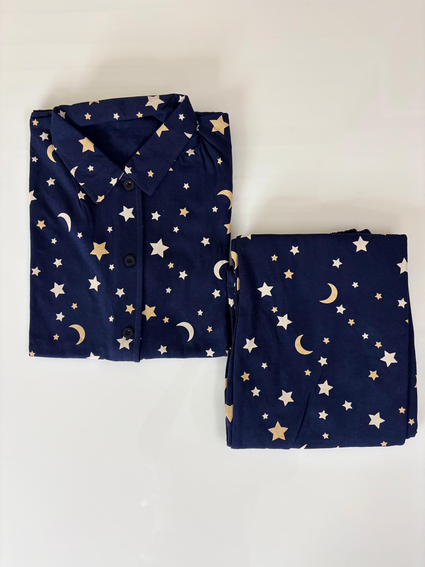Navy Moon & Stars Print Night Suit Sets