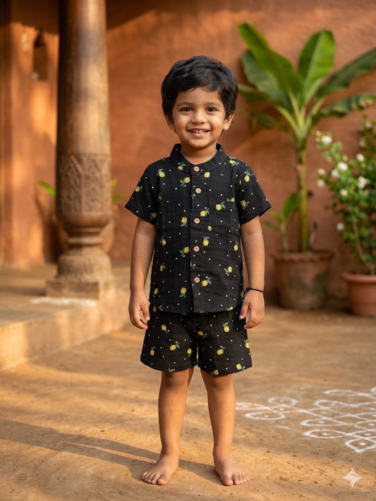 Black Lemon Kids Outdoor Shirt & Shorts Coords