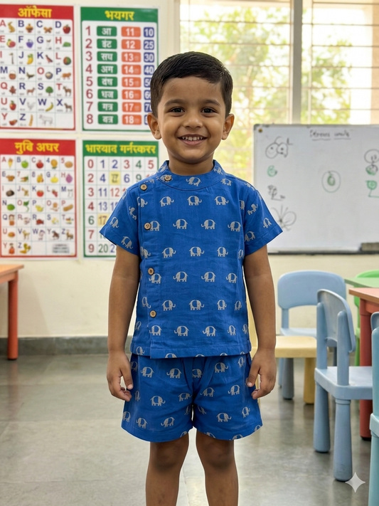 Blue Elephant Kids Outdoor Shirt & Shorts Coords