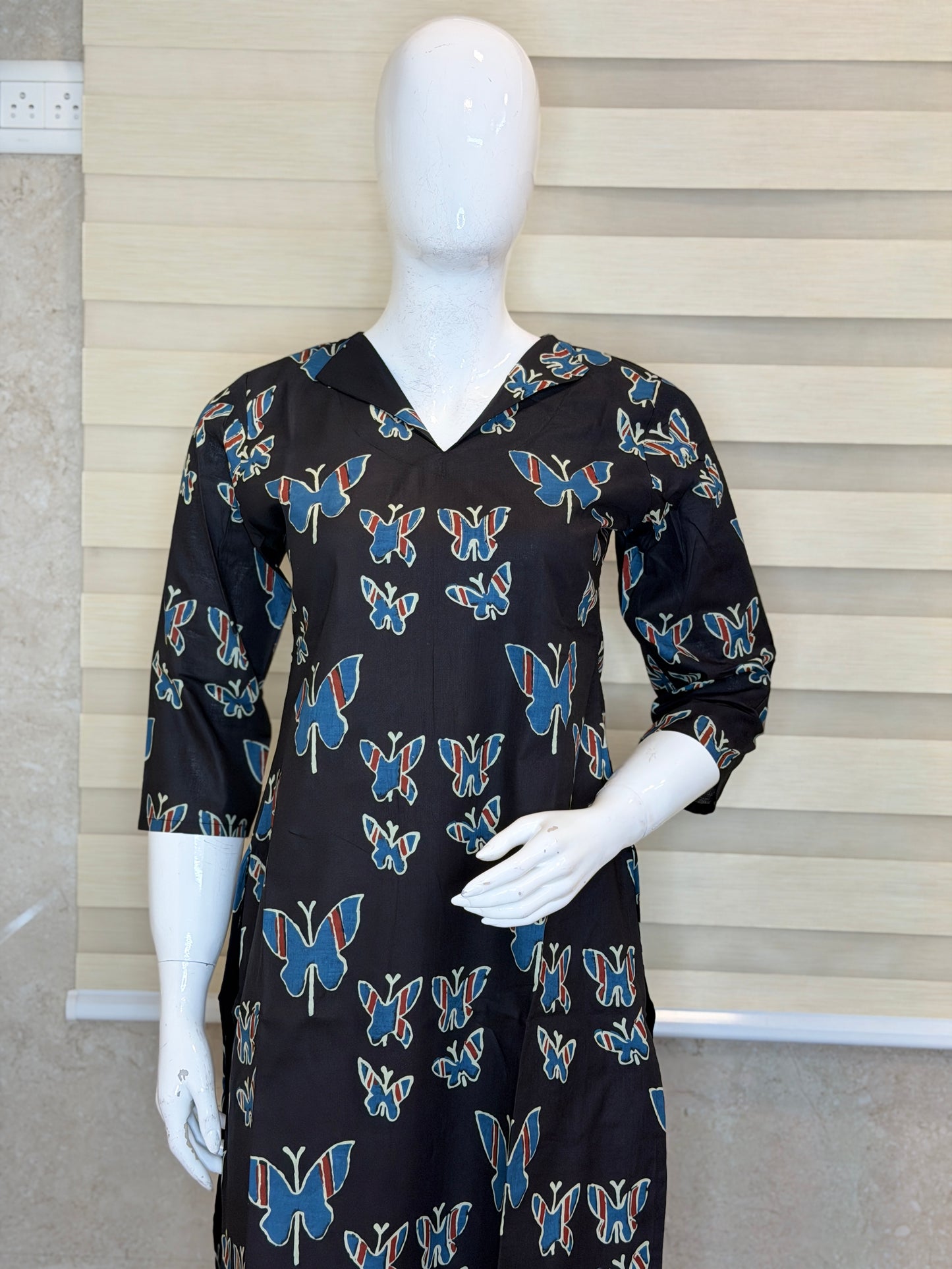 Black Butterfly Print Outdoor Wear Coords
