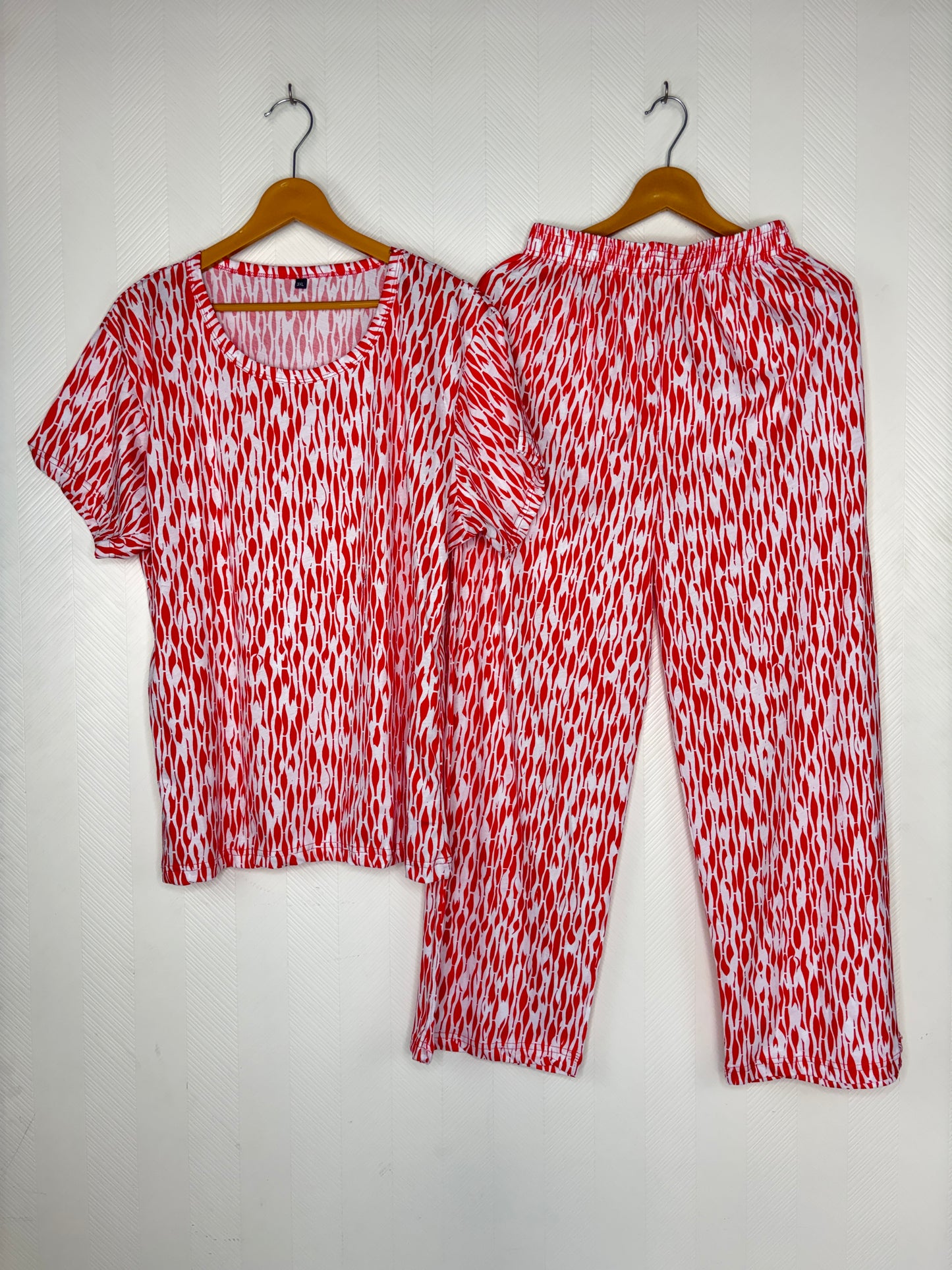 Coral Animal Print T-Shirt and Palazzo Set