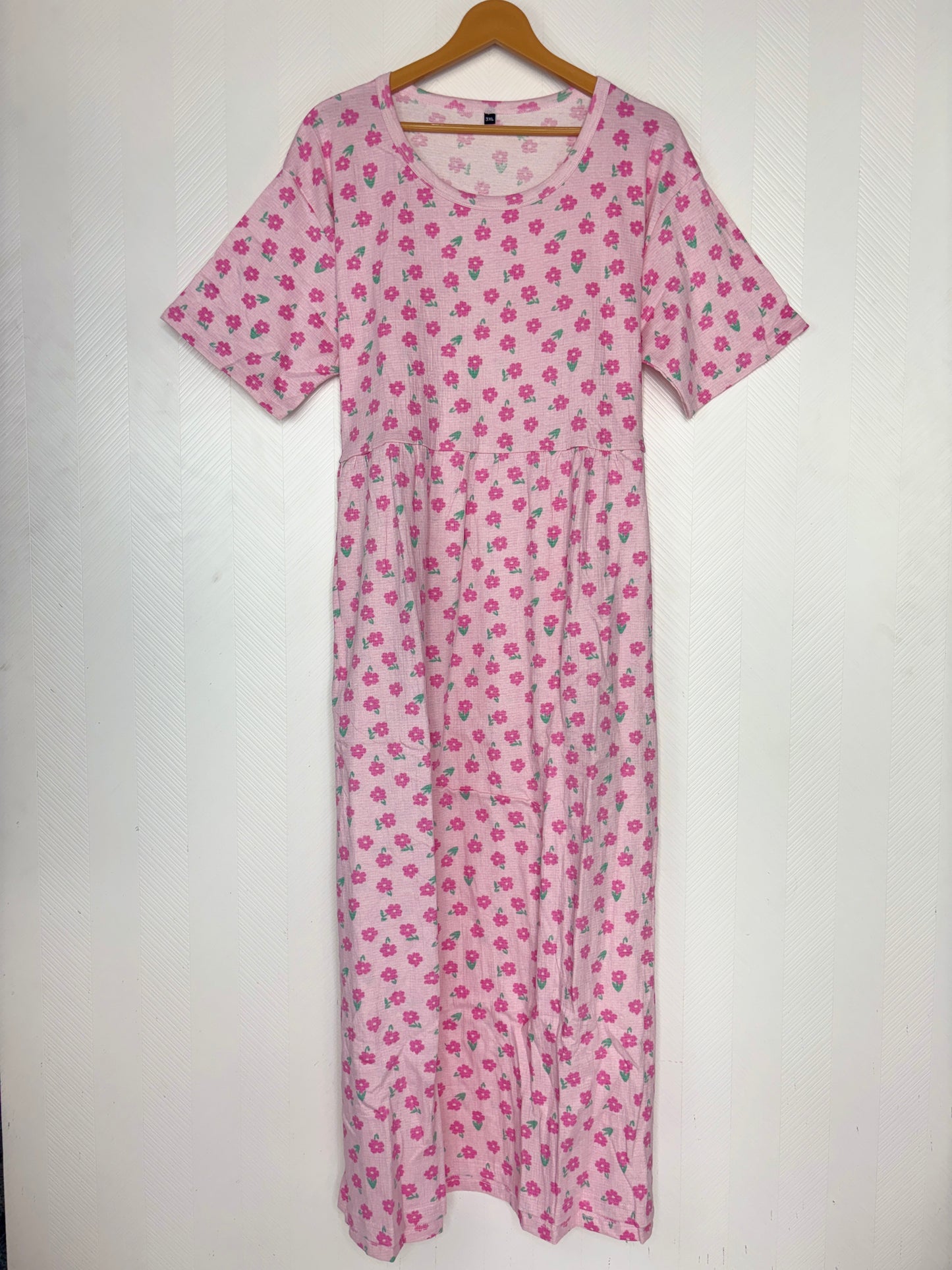 Light Pink Tiny Floral Print Crush Frock