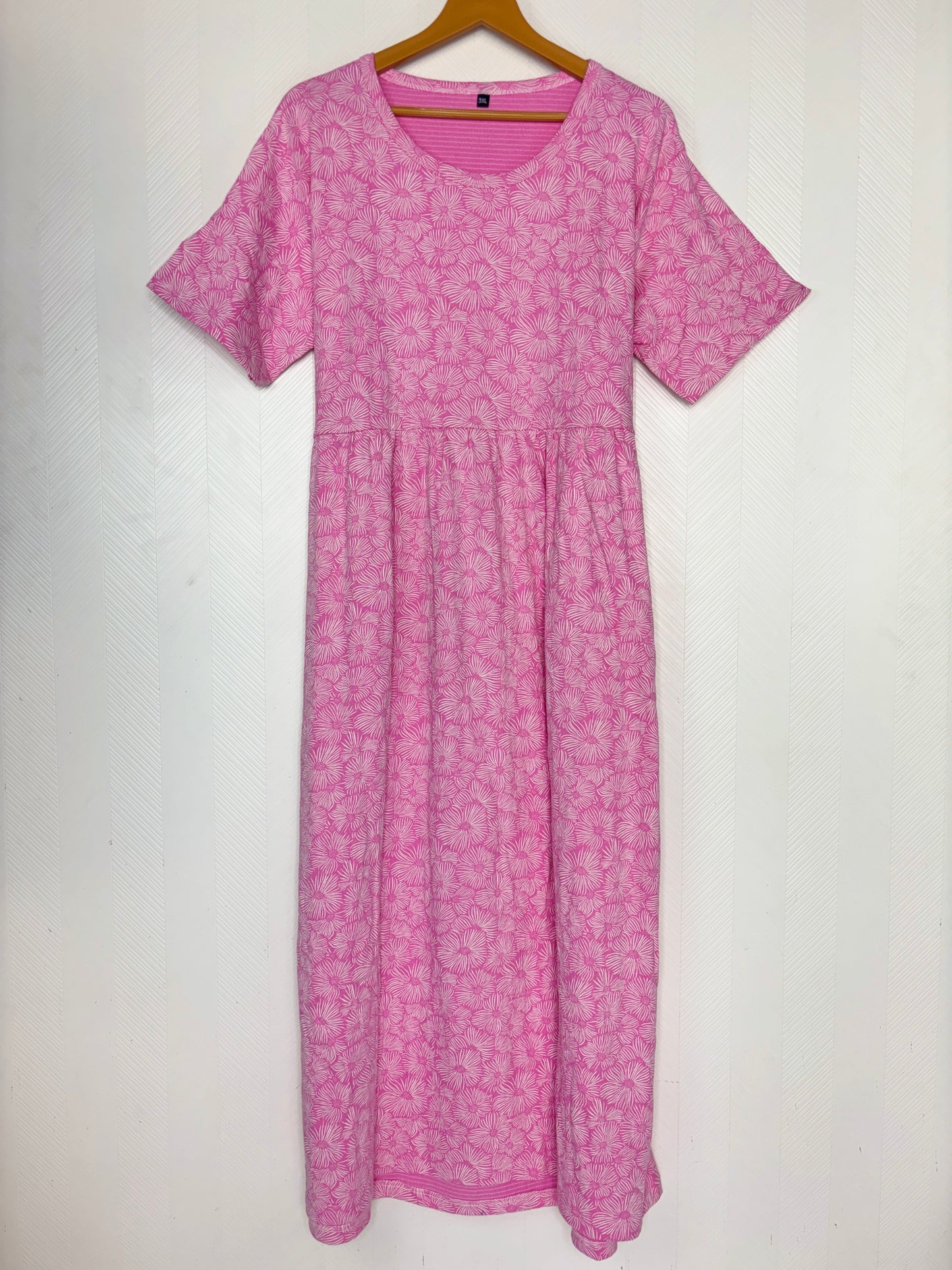 Light Pink Floral Print Crush Frock