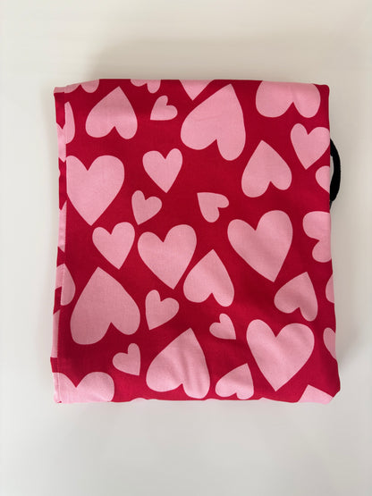 Spun Fabric Red Heart Print Palazzo