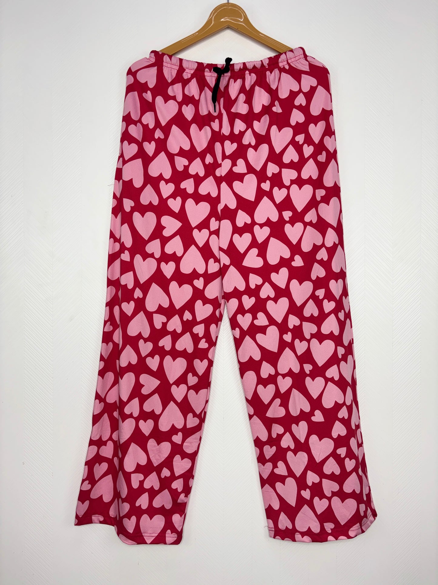 Spun Fabric Red Heart Print Palazzo