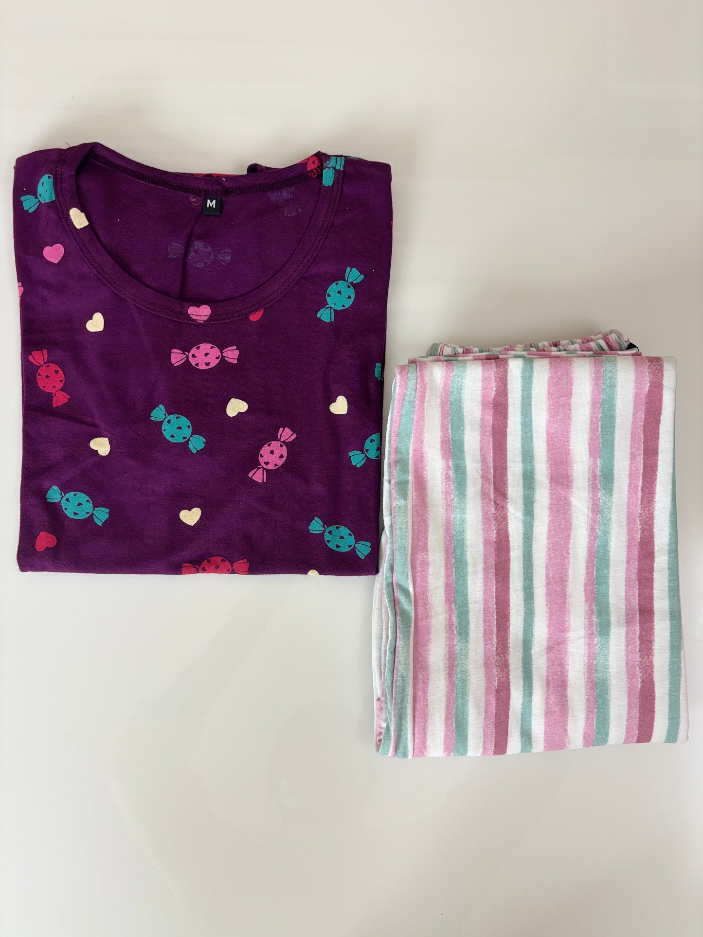 Purple Candy Print T-Shirt and Pant Set