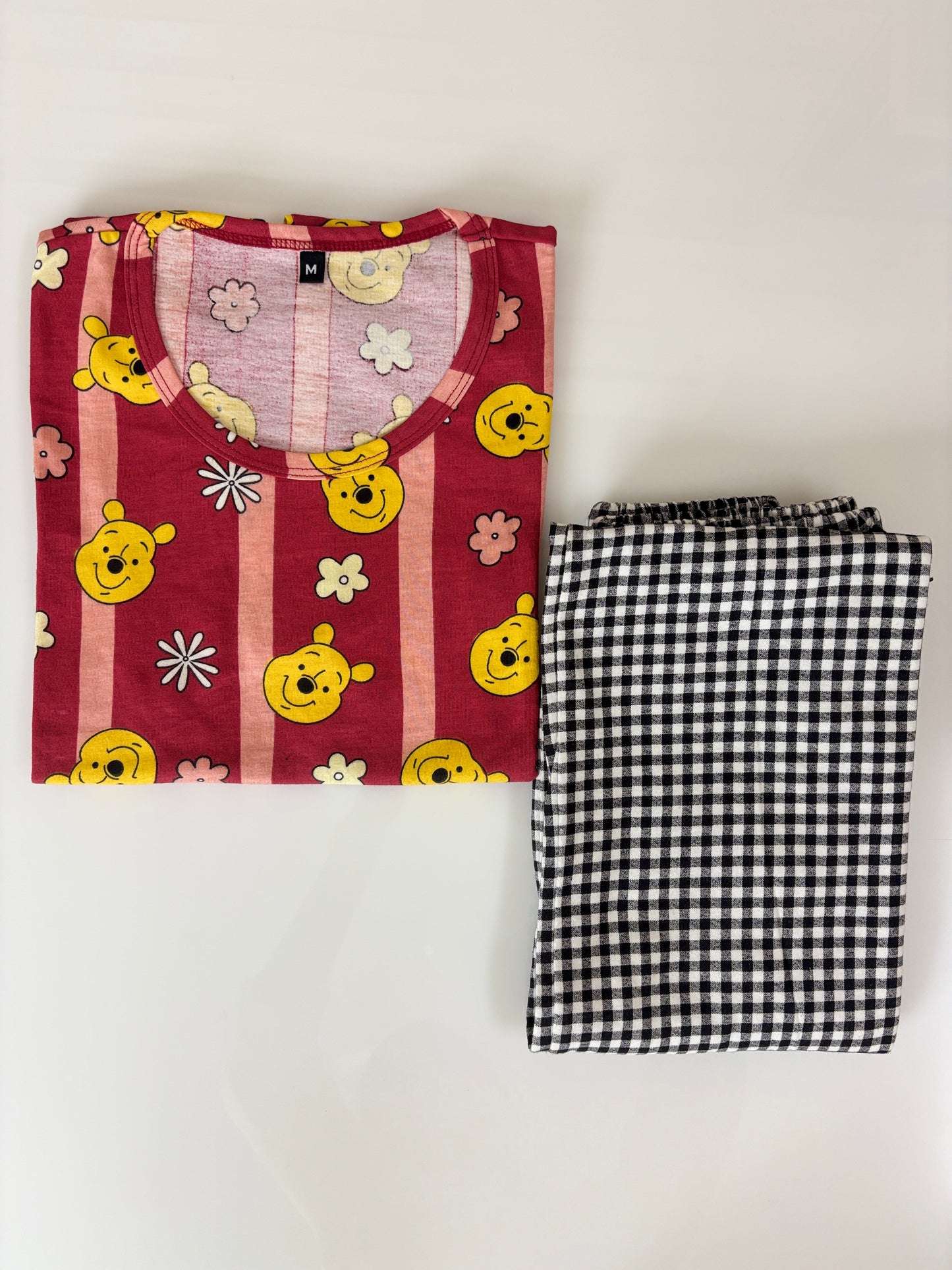 Pink Winnie the Pooh Print T-Shirt and Pant Set