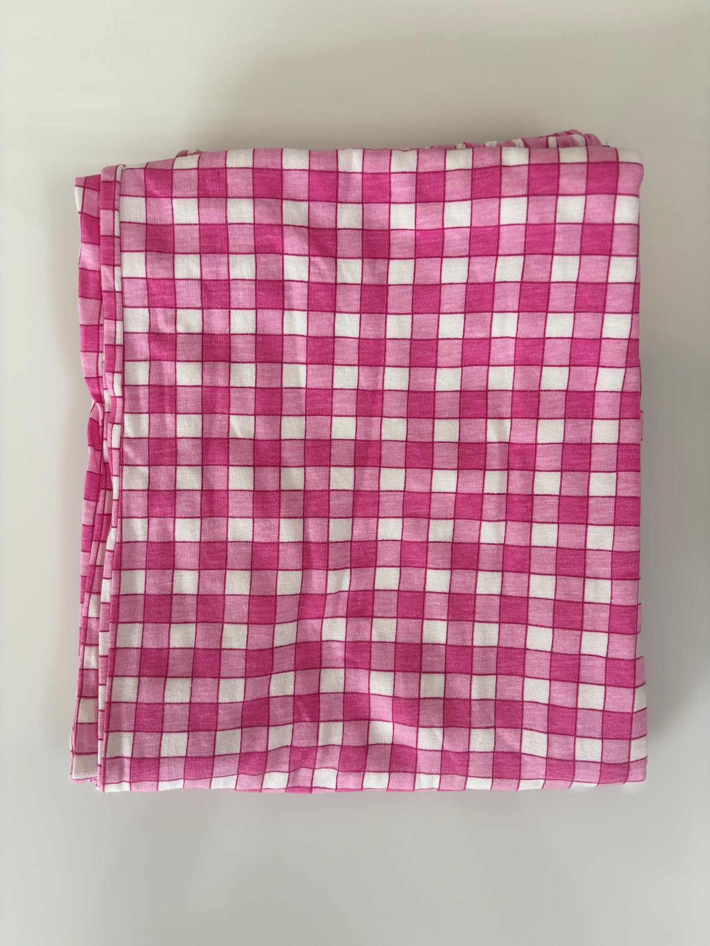 Pink Checkered Print Women Night Pant