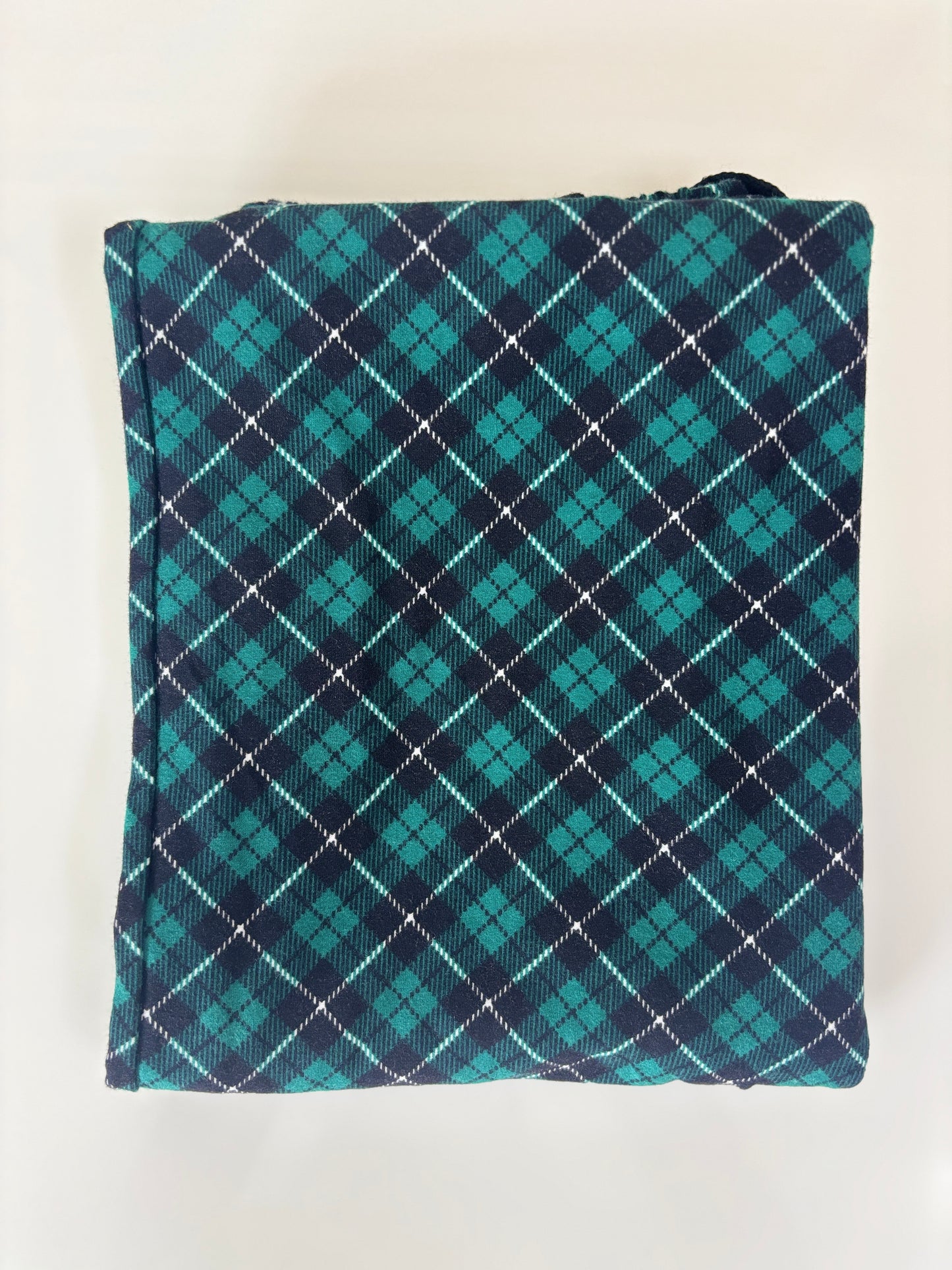 Teal Blue Argyle Check Print Women Night Pant