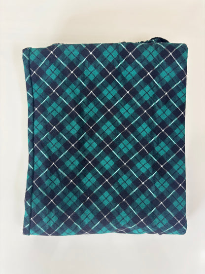 Teal Blue Argyle Check Print Women Night Pant