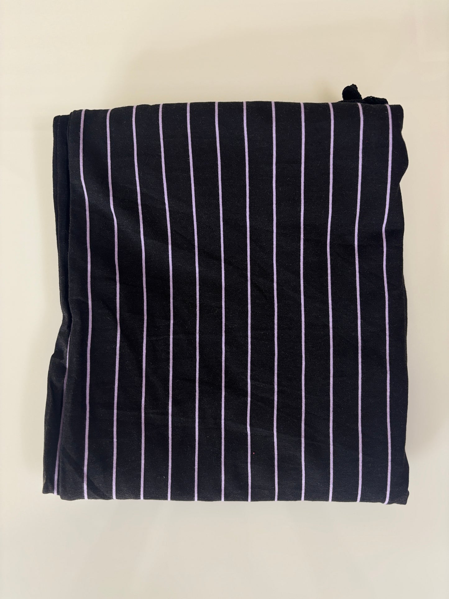 Black Pinstripe Print Women Night Pant