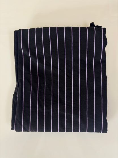 Black Pinstripe Print Women Night Pant