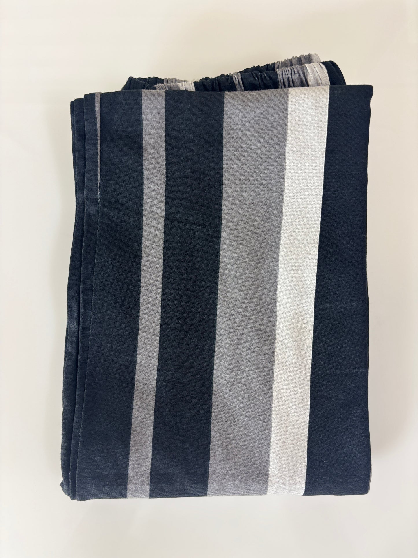 Black Grey Stripe Print Women Night Pant