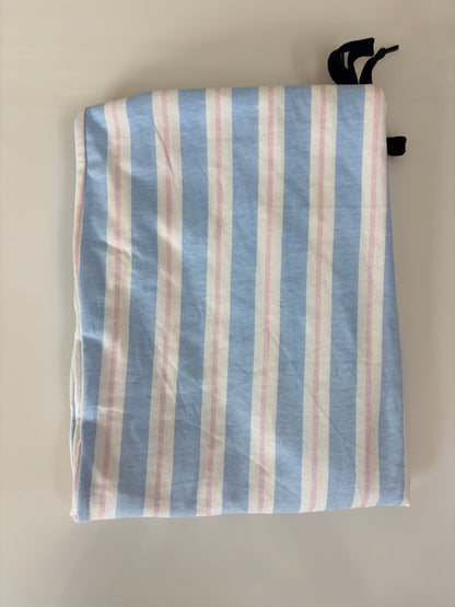 Sky Blue Pink Stripe Print Women Night Pant