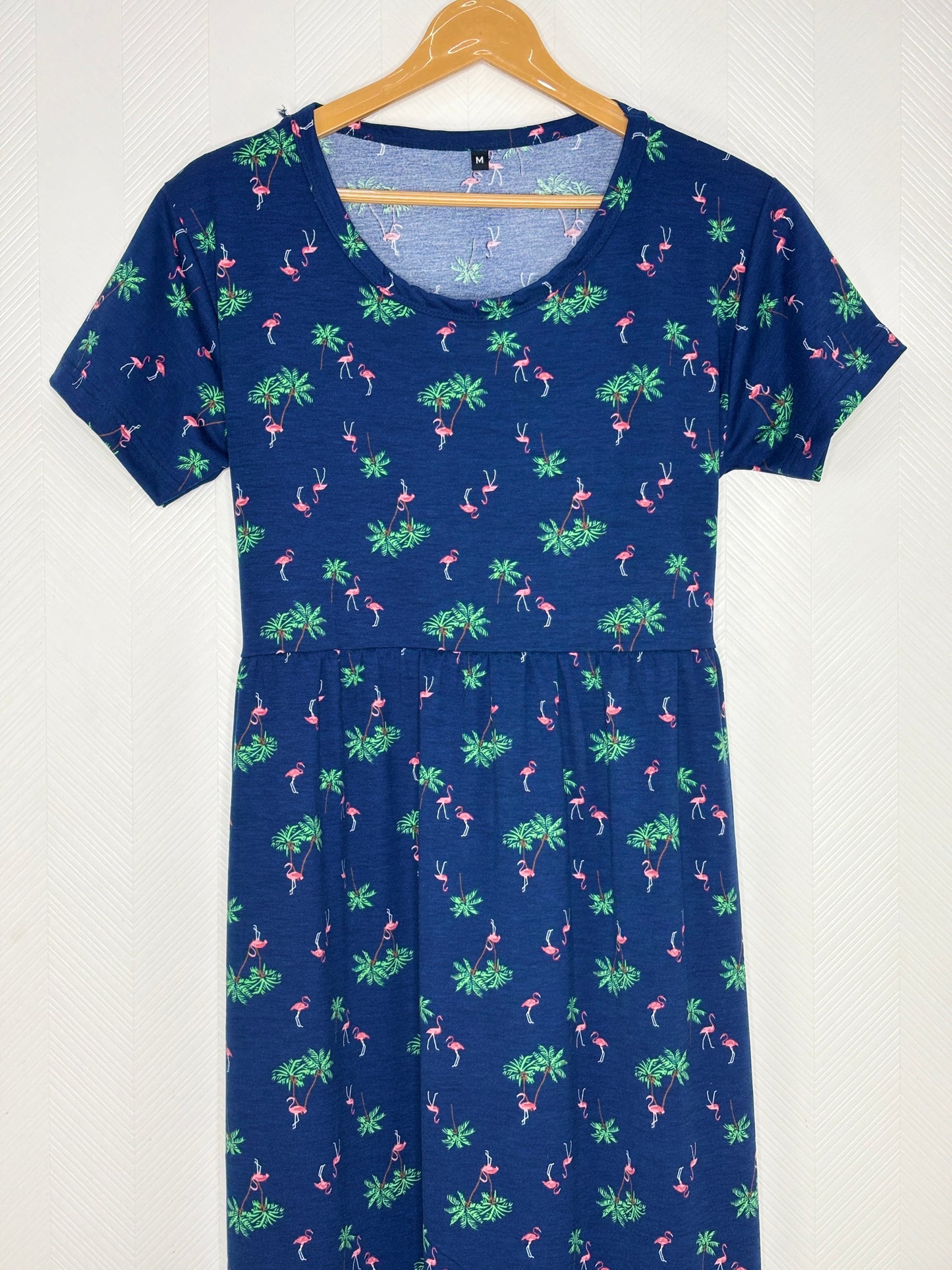 Navy Flamingo Print Lounge Frock