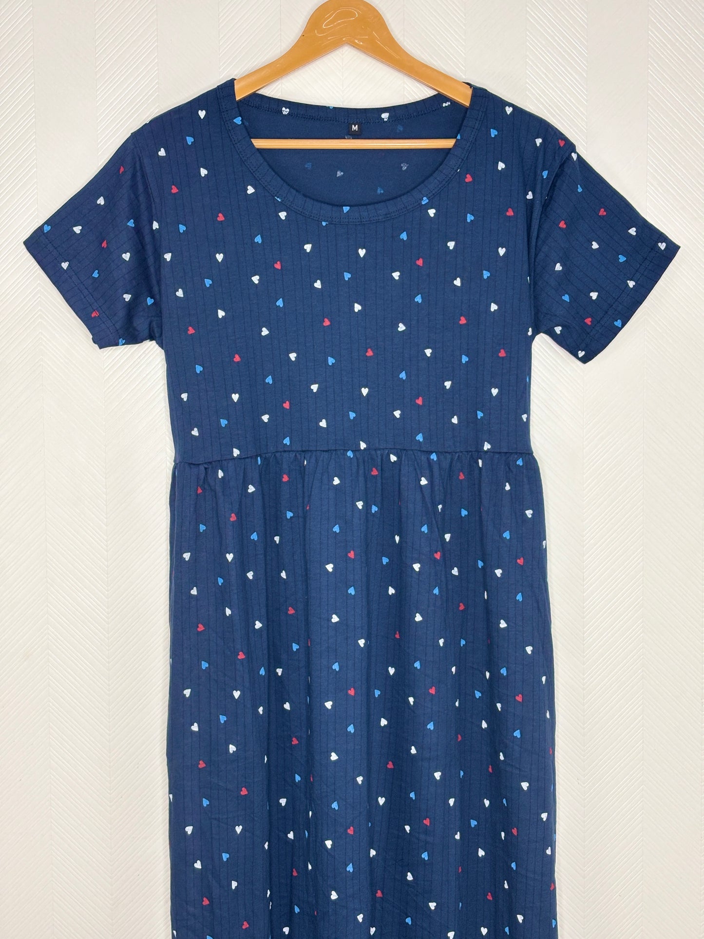 Navy Heart Print Lounge Frock