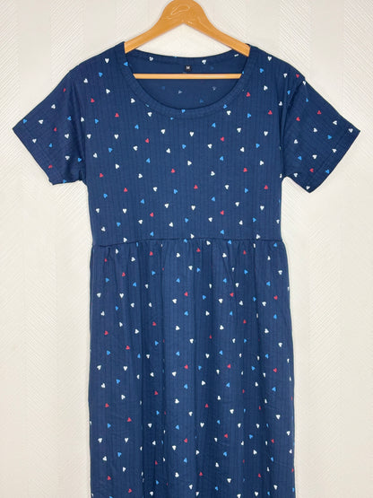 Navy Heart Print Lounge Frock