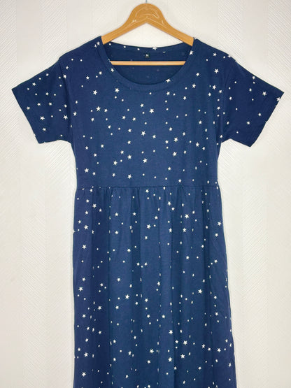Navy Blue Star Print Lounge Frock