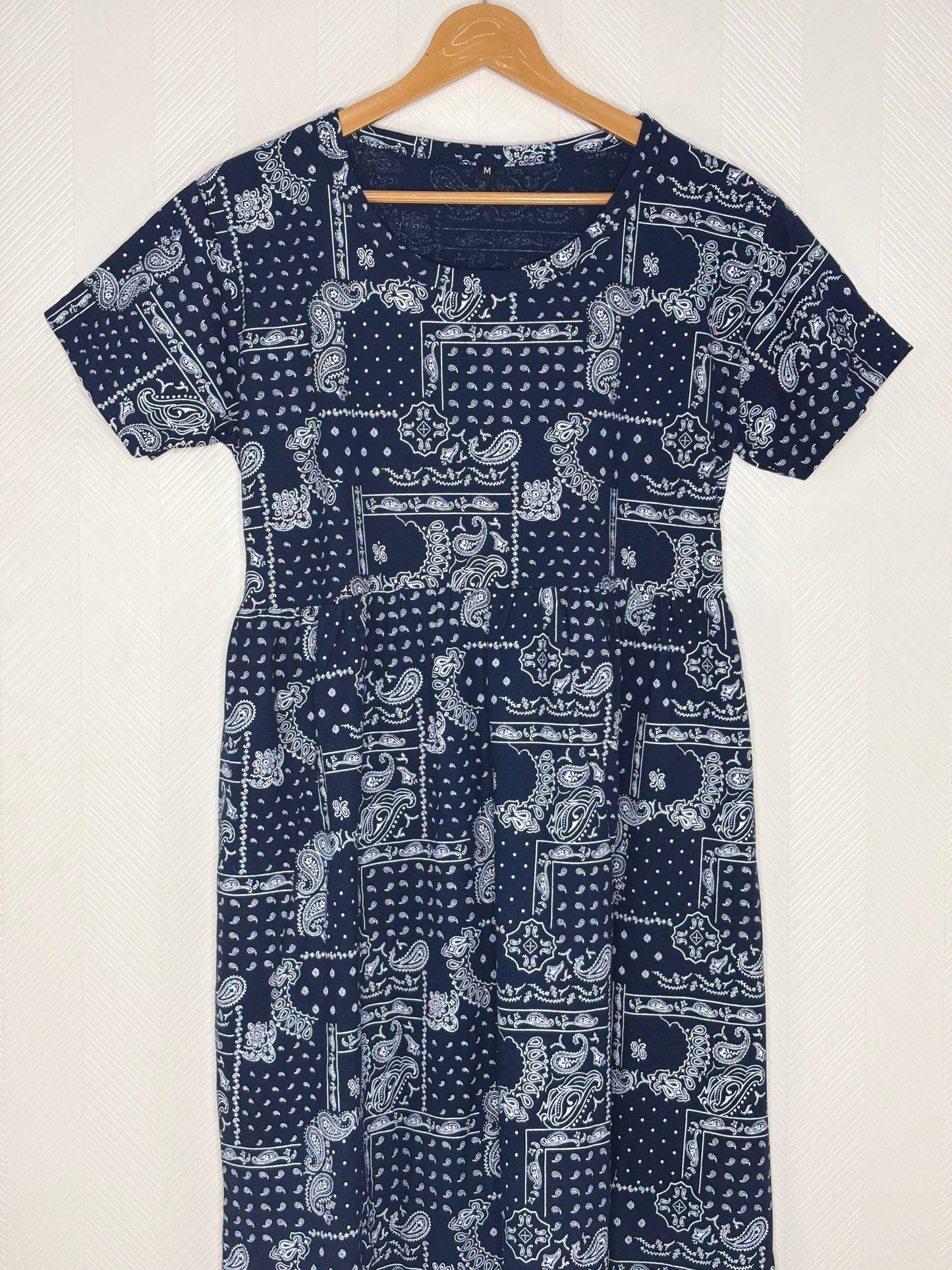 Navy Blue Paisley Print Lounge Frock