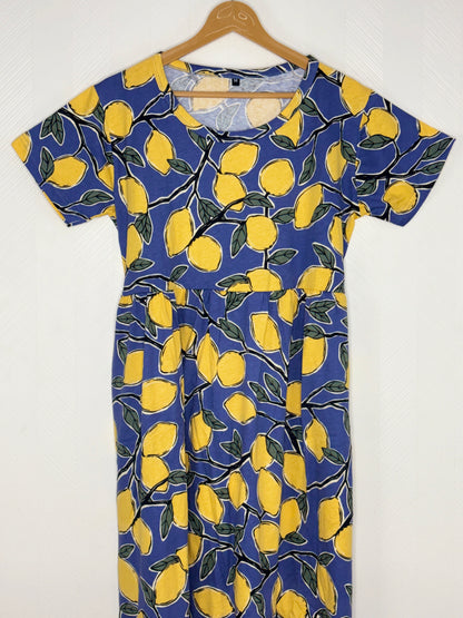 Blue Lemon Print Lounge Frock