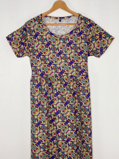 Multicolor Mandala Print Lounge Frock