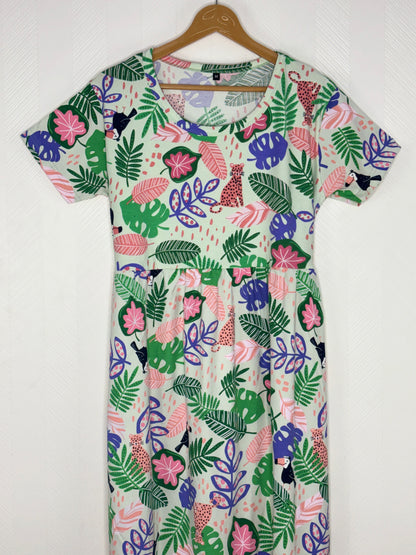 Cream Jungle Animal Print Lounge Frock