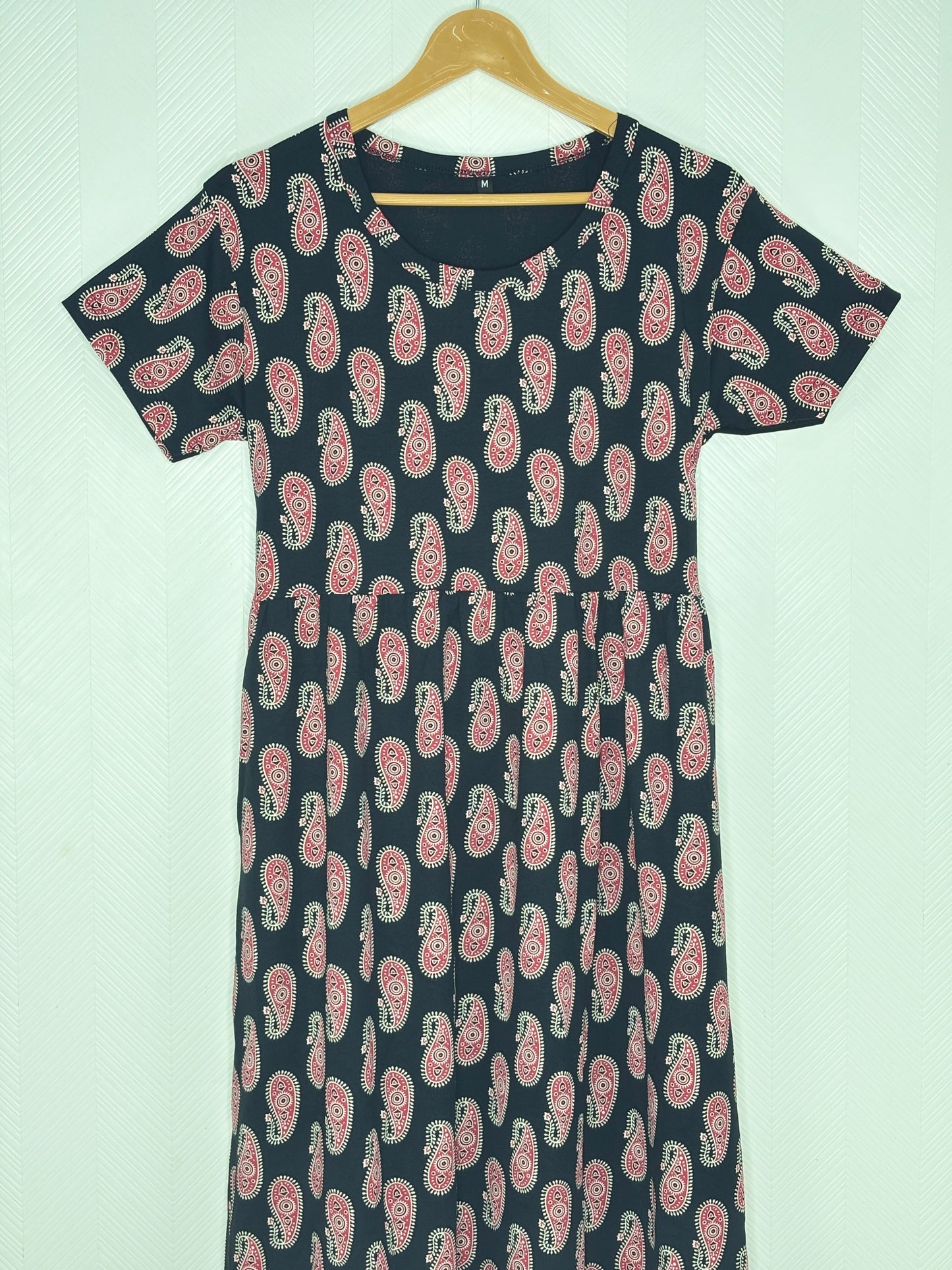 Black Pink Paisley Print Lounge Frock