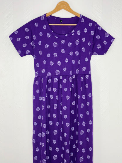 Purple Strawberry Print Lounge Frock