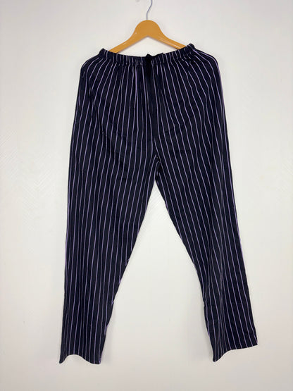 Black Pinstripe Print Women Night Pant