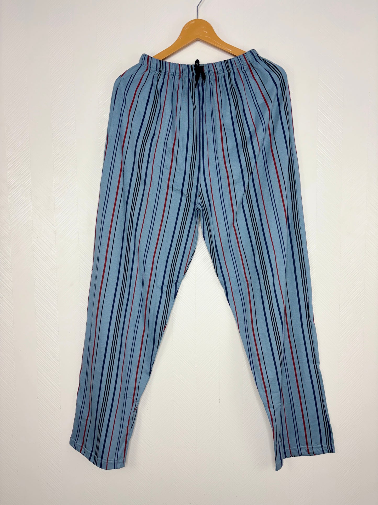 Light Blue Multi Stripe Print Women Night Pant